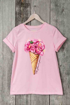Розовая футболка с мороженым Милана со скидкой