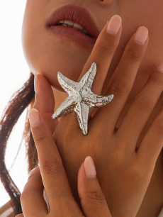 Кольцо морская звезда бижутерия регулируемое безразмерное HQ Jewelry со скидкой