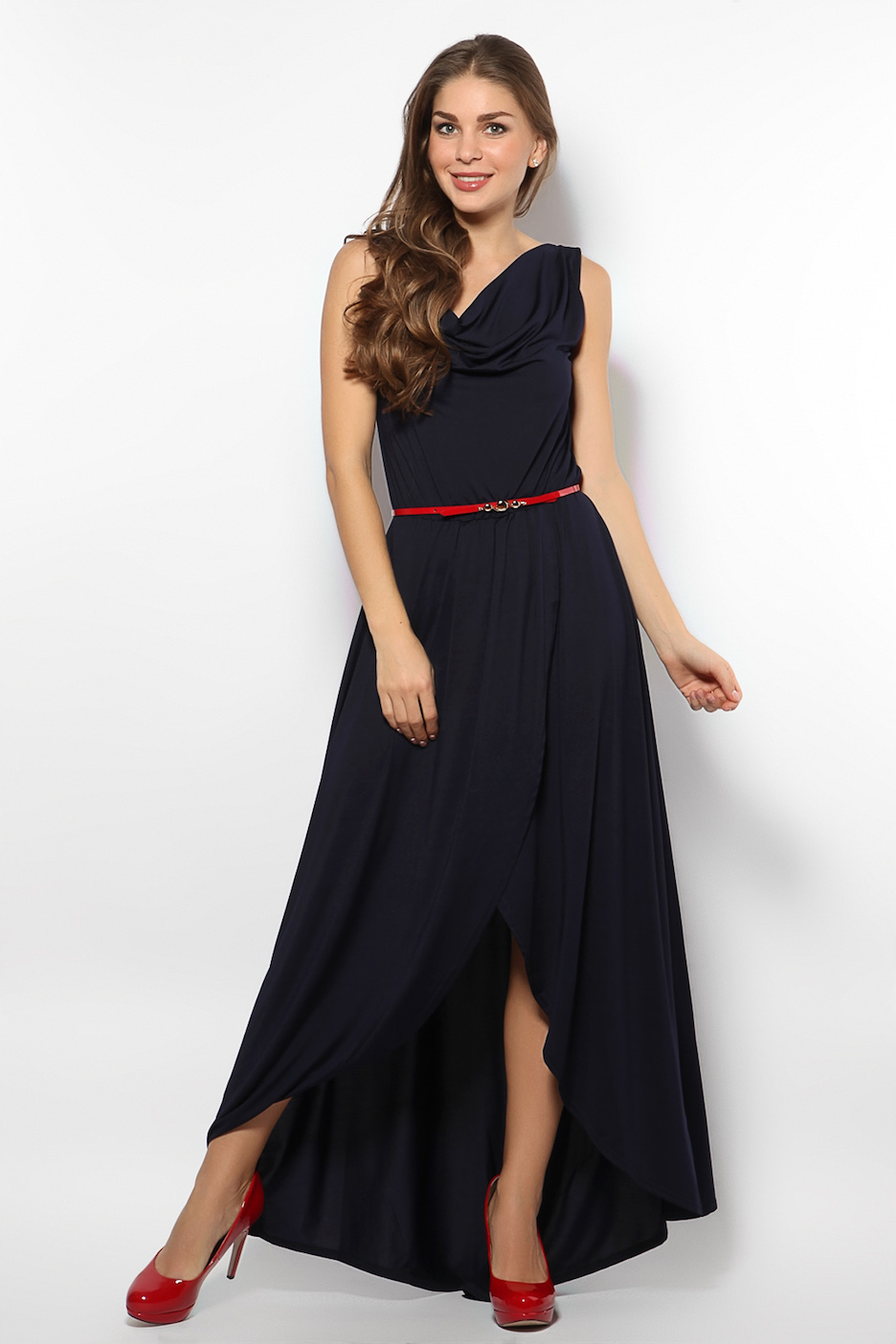 Фото товара 9613, темно-синее вечернее платье
